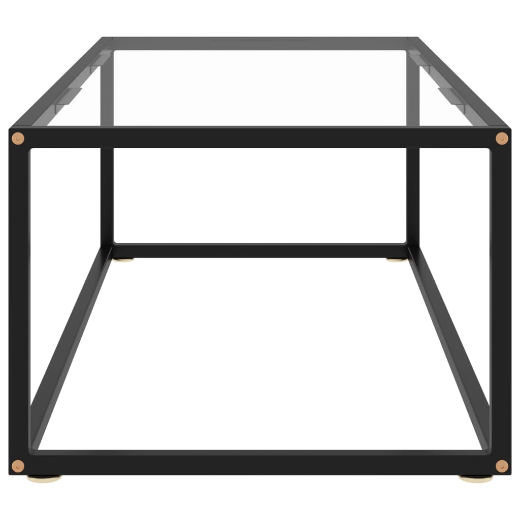 vidaXL Klubska mizica črna s kaljenim steklom 100x50x35 cm