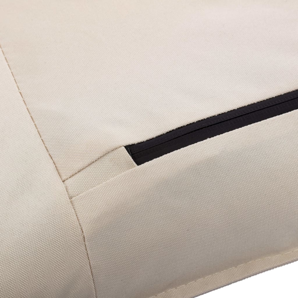 vidaXL Zložljiv ležalnik oksford tkanina kremno bel