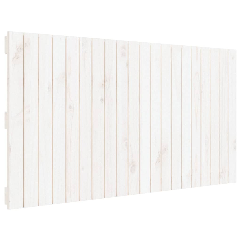 vidaXL Stensko posteljno vzglavje belo 127,5x3x60 cm trdna borovina