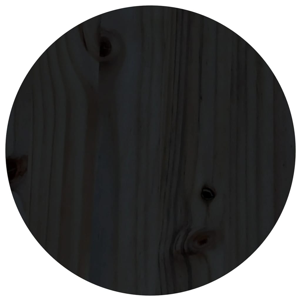 vidaXL Klubska mizica črna Ø 35x35 cm trdna borovina