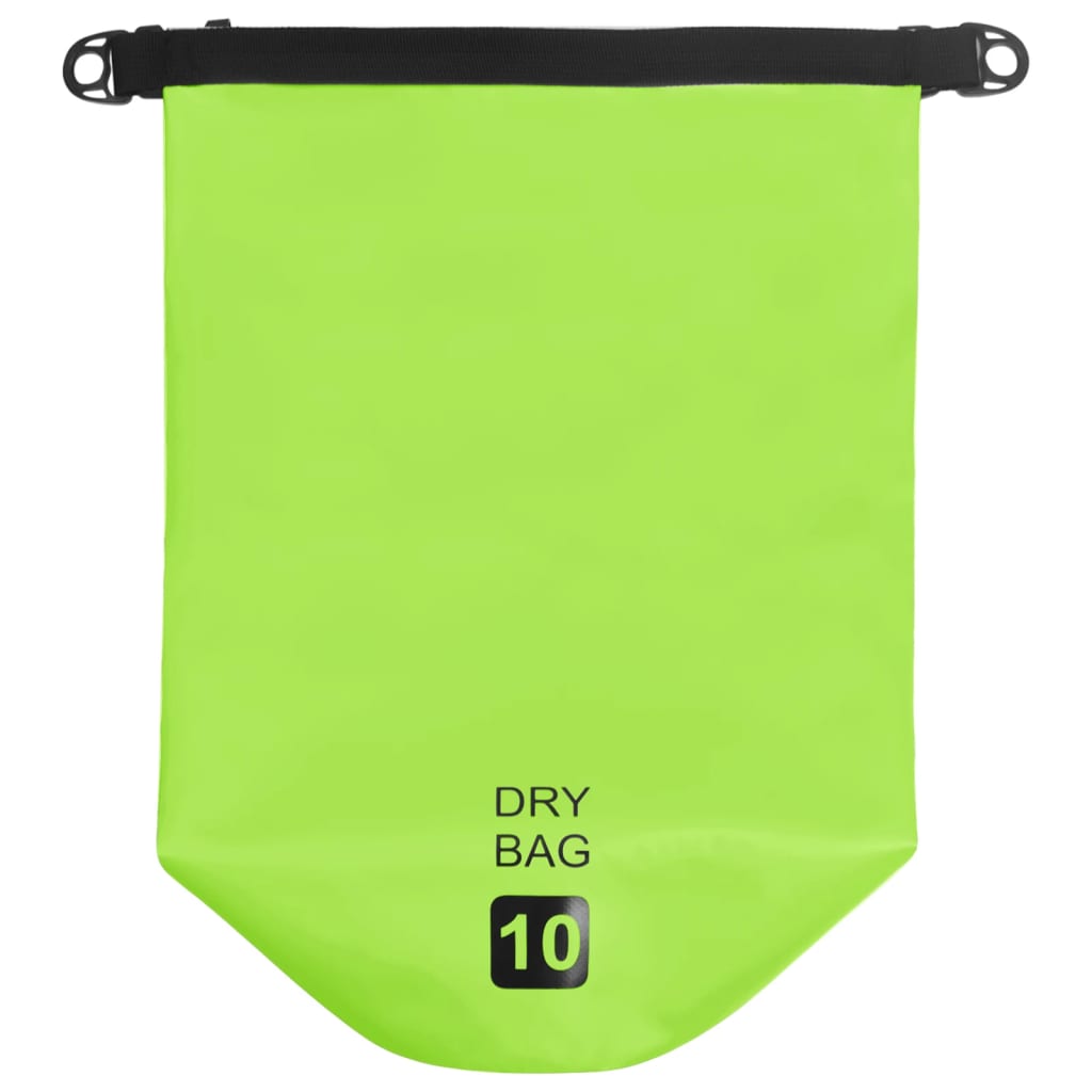vidaXL Torba Dry Bag zelena 10 L PVC