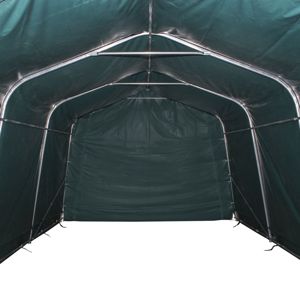 vidaXL Premični šotor za živino 550 g/m² 3,3x8 m PVC temno zelen