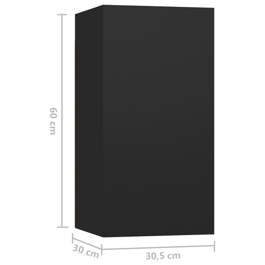 vidaXL Komplet TV omaric 8-delni črna iverna plošča