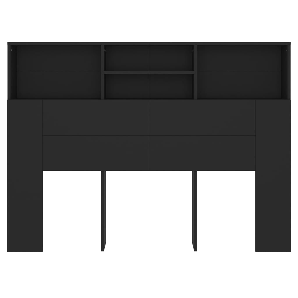 vidaXL Vzglavna omarica črna 140x19x103,5 cm
