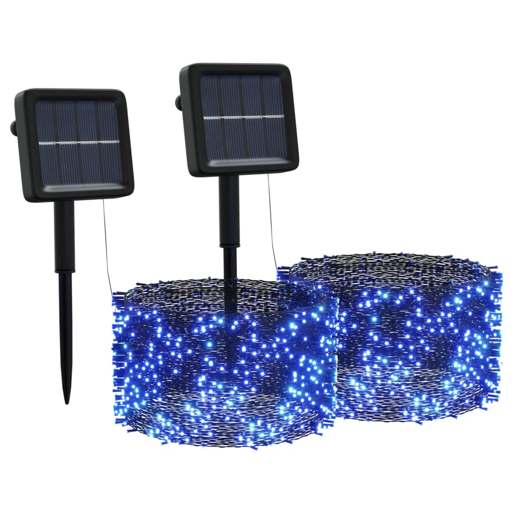 vidaXL Solarne svetlobne verige 2 kosa 2x200 LED lučk modre