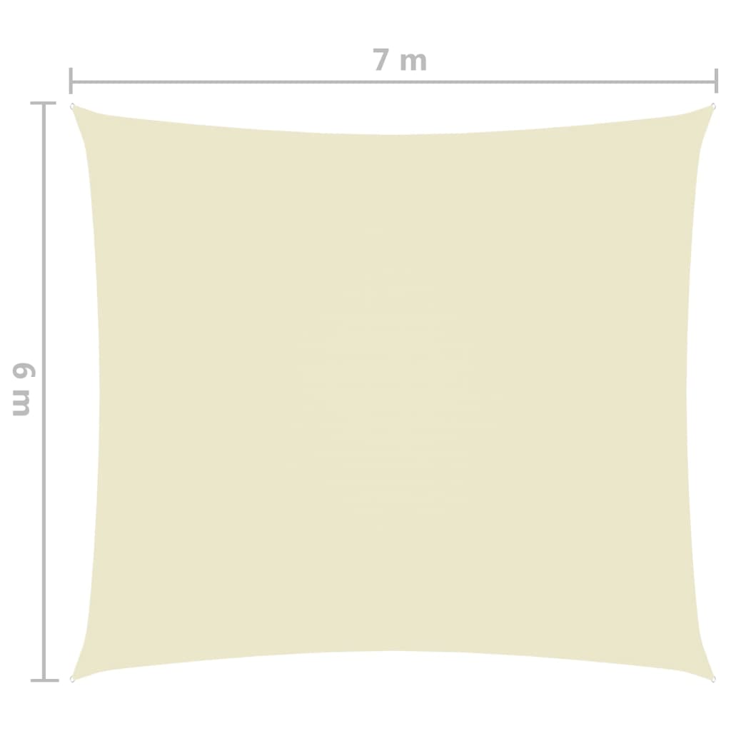 vidaXL Senčno jadro oksford blago pravokotno 6x7 m krem