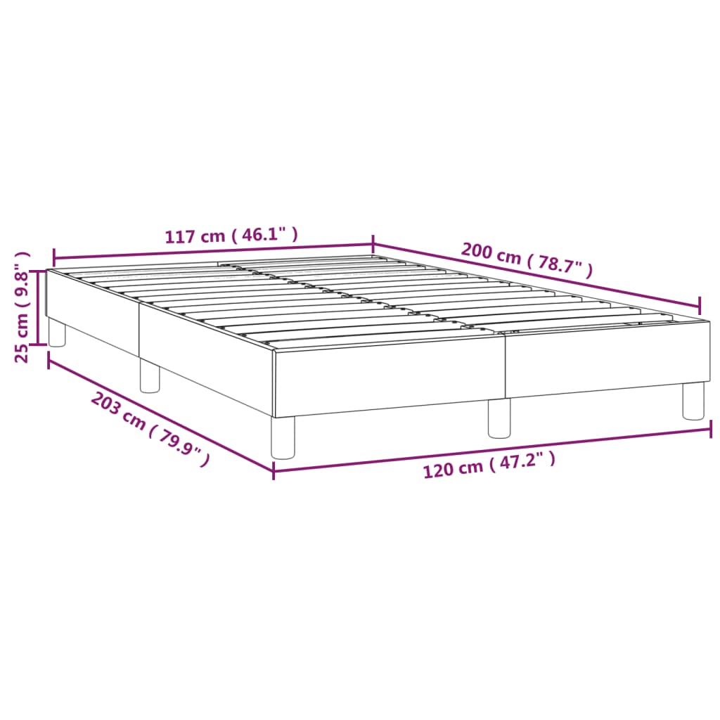 vidaXL Box spring posteljni okvir črn 120x200 cm žamet