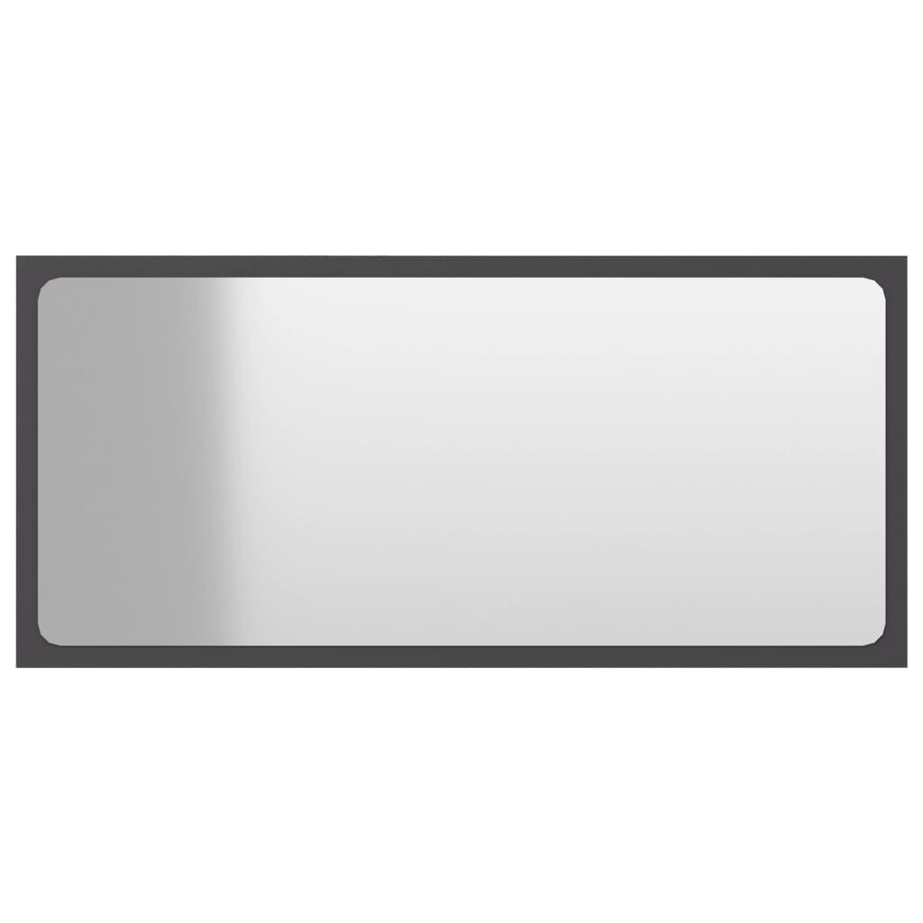 vidaXL Kopalniško ogledalo sivo 80x1,5x37 cm iverna plošča