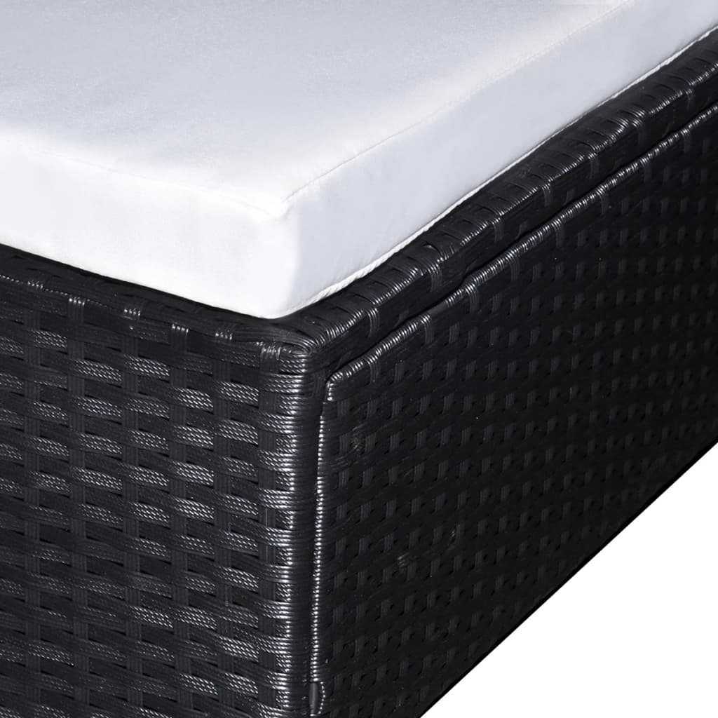 vidaXL Vrtna sedežna garnitura z blazinami 6-delna poli ratan črna