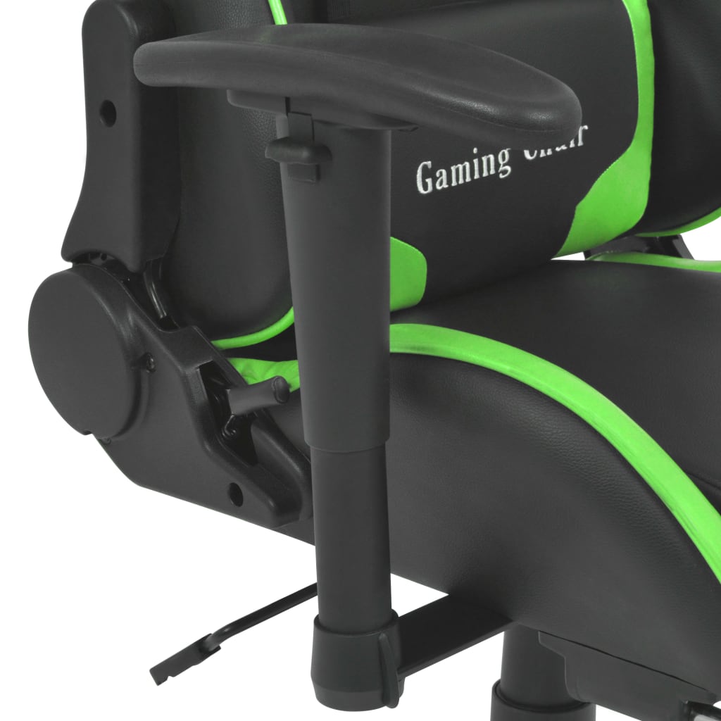vidaXL Pisarniški stol s športnim sedežem in oporo za noge zelen