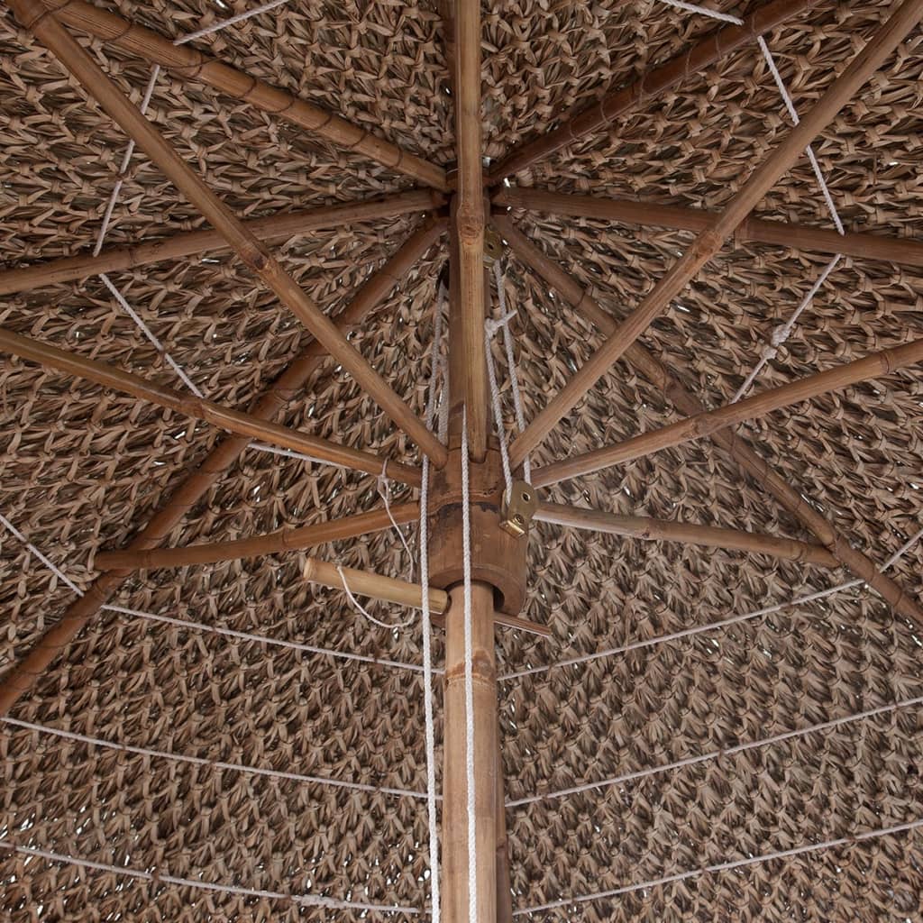 vidaXL Senčnik iz bamubsa s streho iz listov bananovca 270 cm