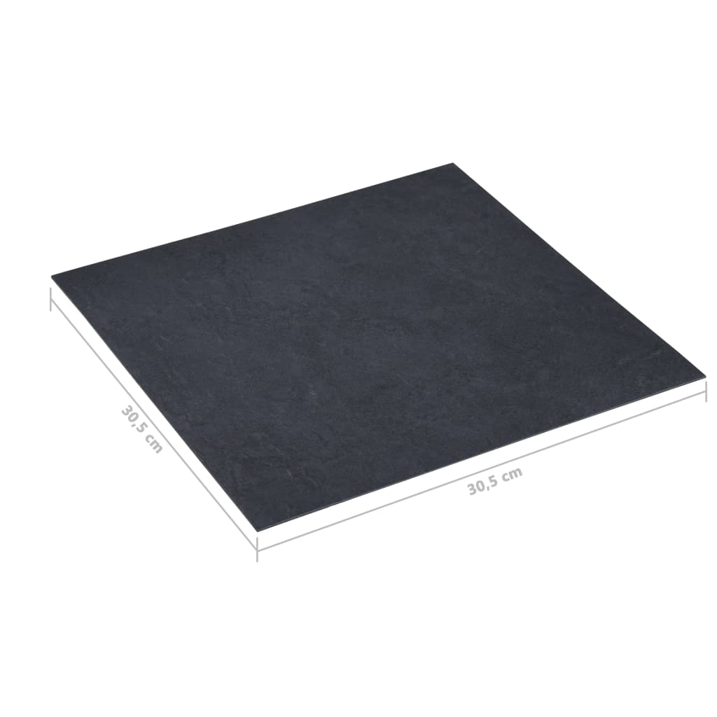 vidaXL Samolepilne talne plošče 5,11 m² PVC črn marmor