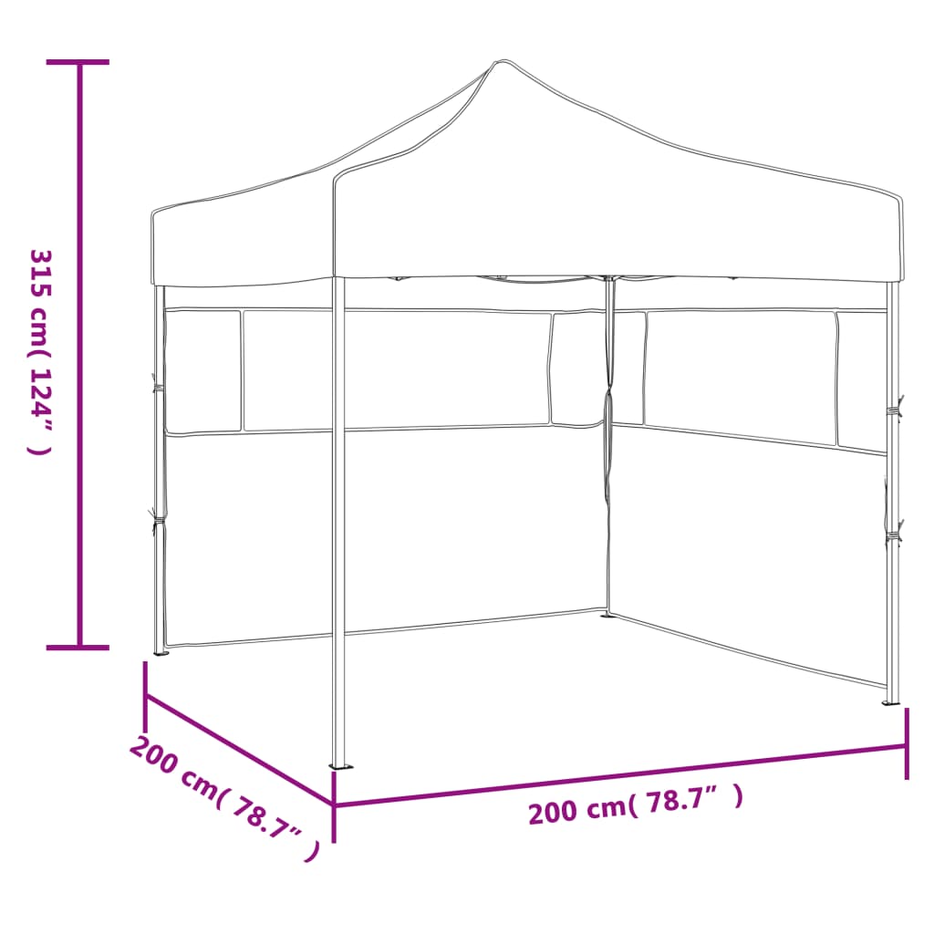 vidaXL Profesionalen zložljiv vrtni šotor z 2 stranicama 2x2 m moder
