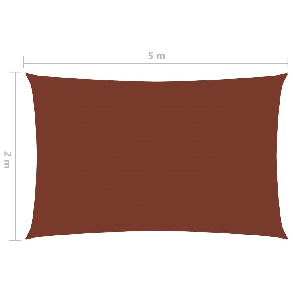 vidaXL Senčno jadro oksford blago pravokotno 2x5 m terakota