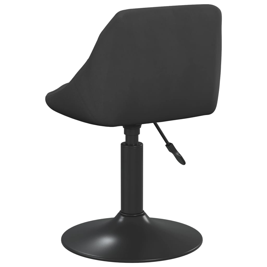 vidaXL Vrtljiv jedilni stol 2 kosa črn žamet