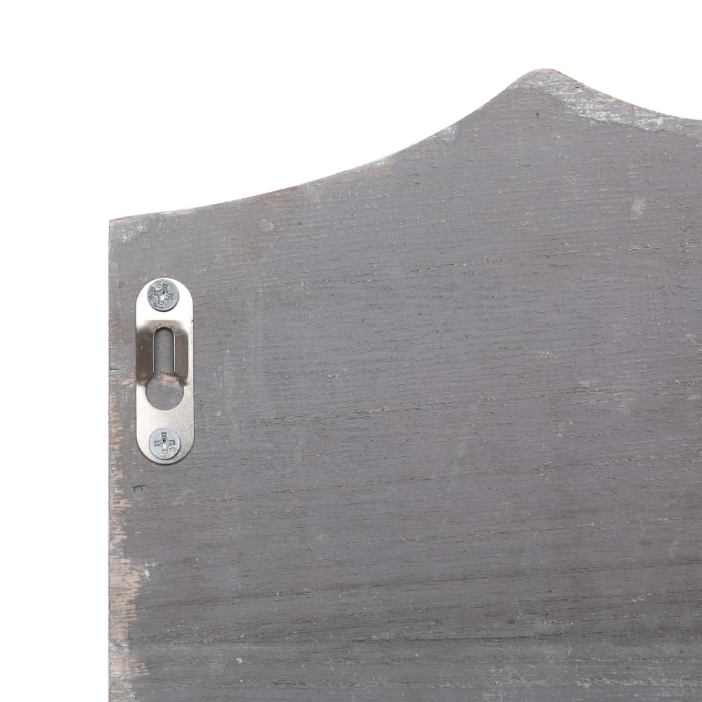 vidaXL Stenski obešalnik za plašče siv 50x10x23 cm les