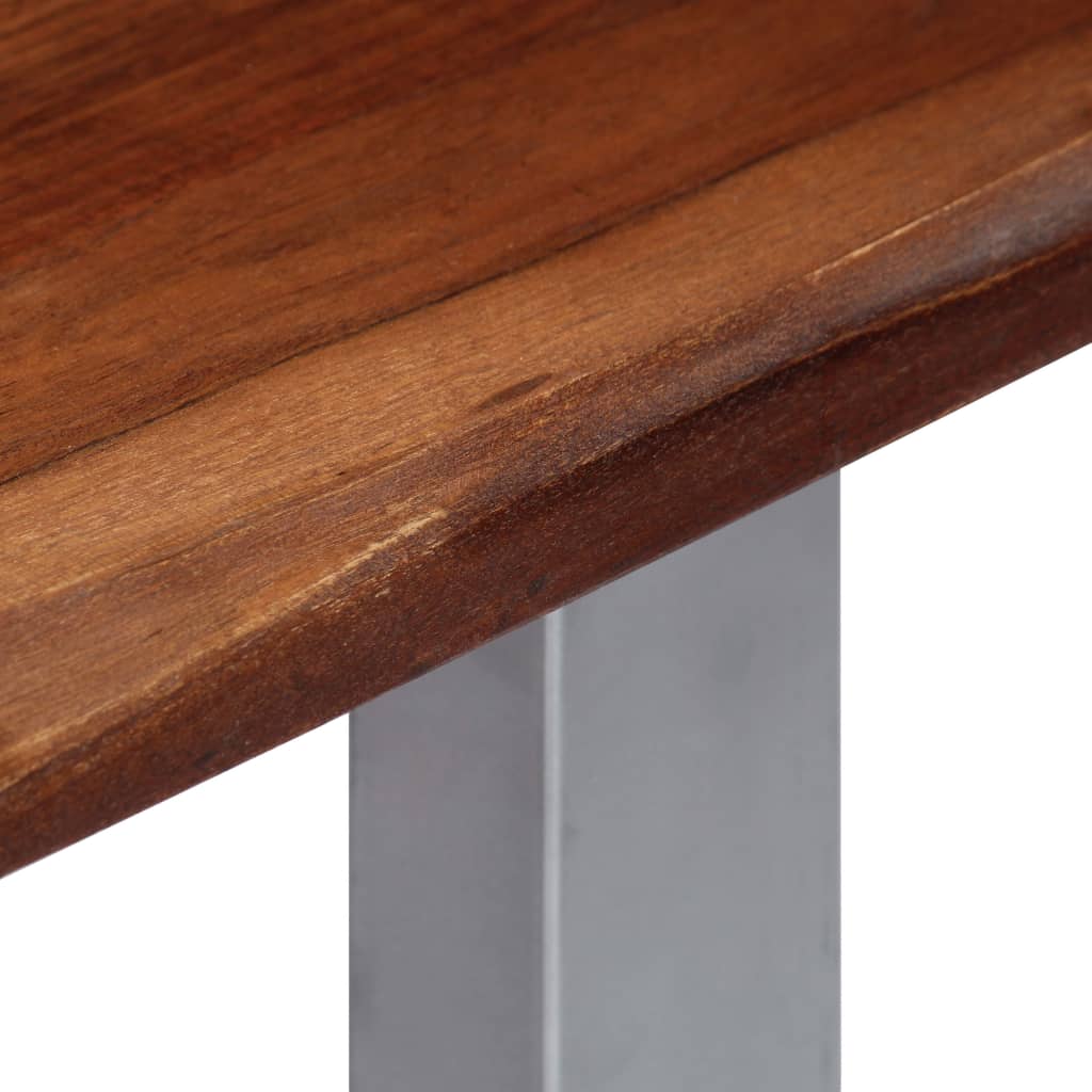 vidaXL Konzolna mizica trden akacijev les in železo 115x35x76 cm
