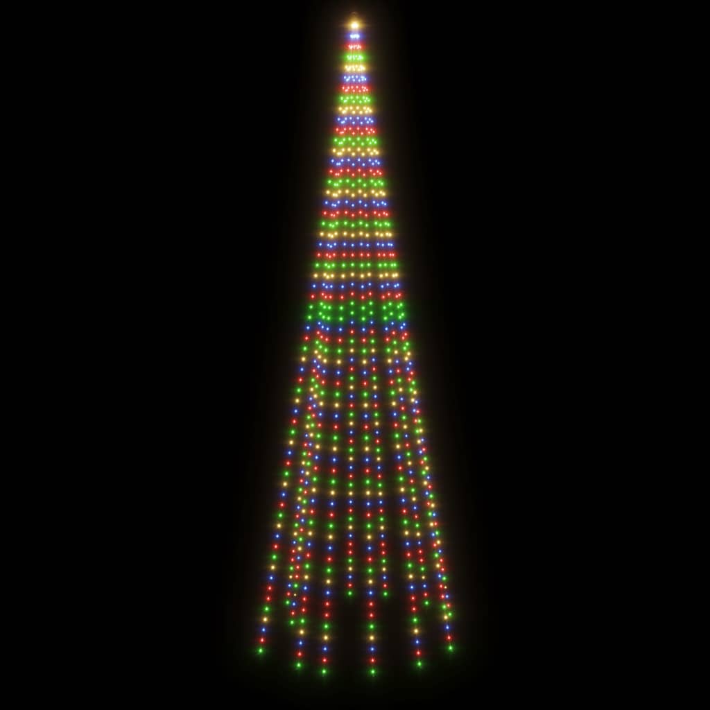 vidaXL Novoletna jelka iz 732 pisanih LED lučk 500 cm