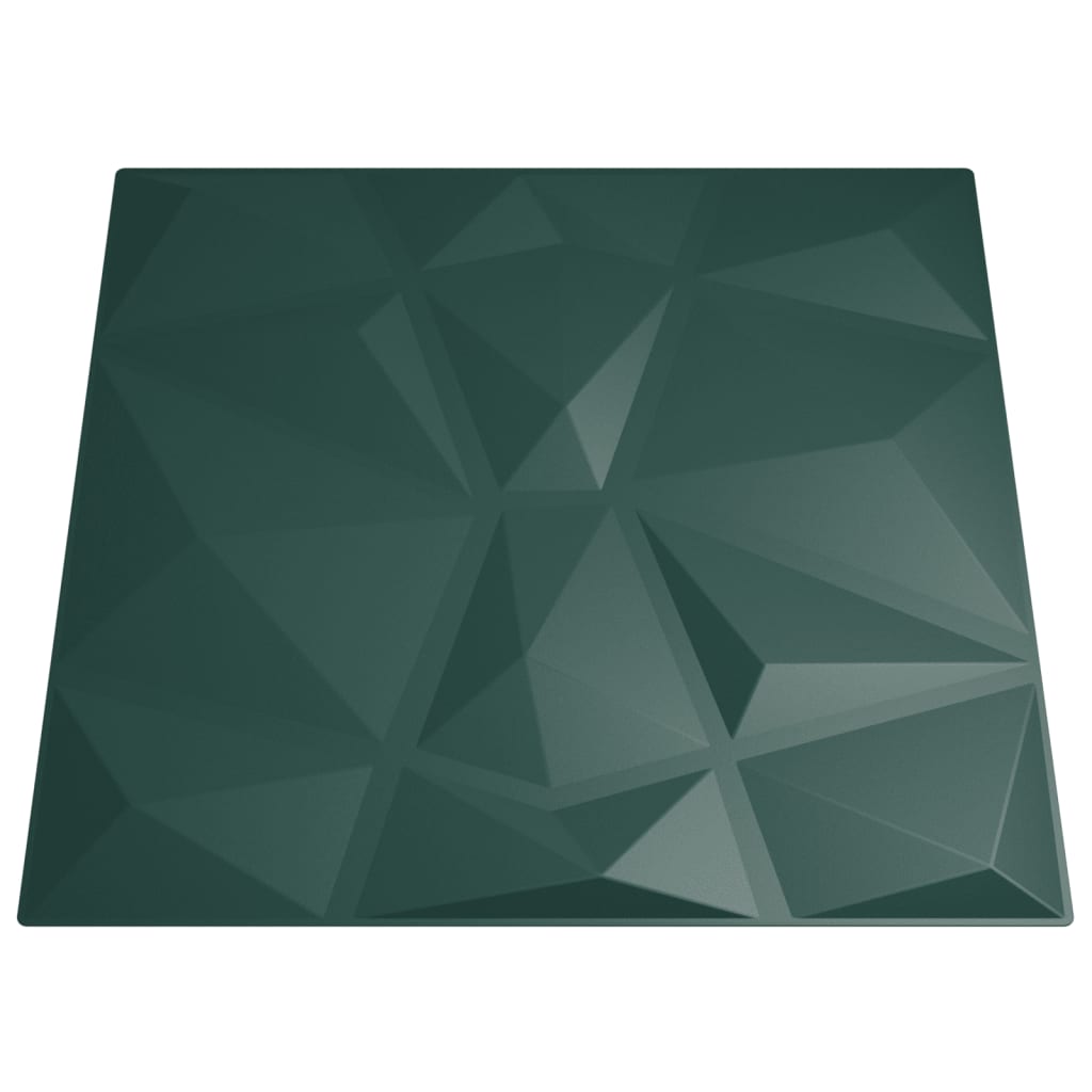vidaXL Stenski paneli 48 kosov zeleni 50x50 cm XPS 12 m² diamant