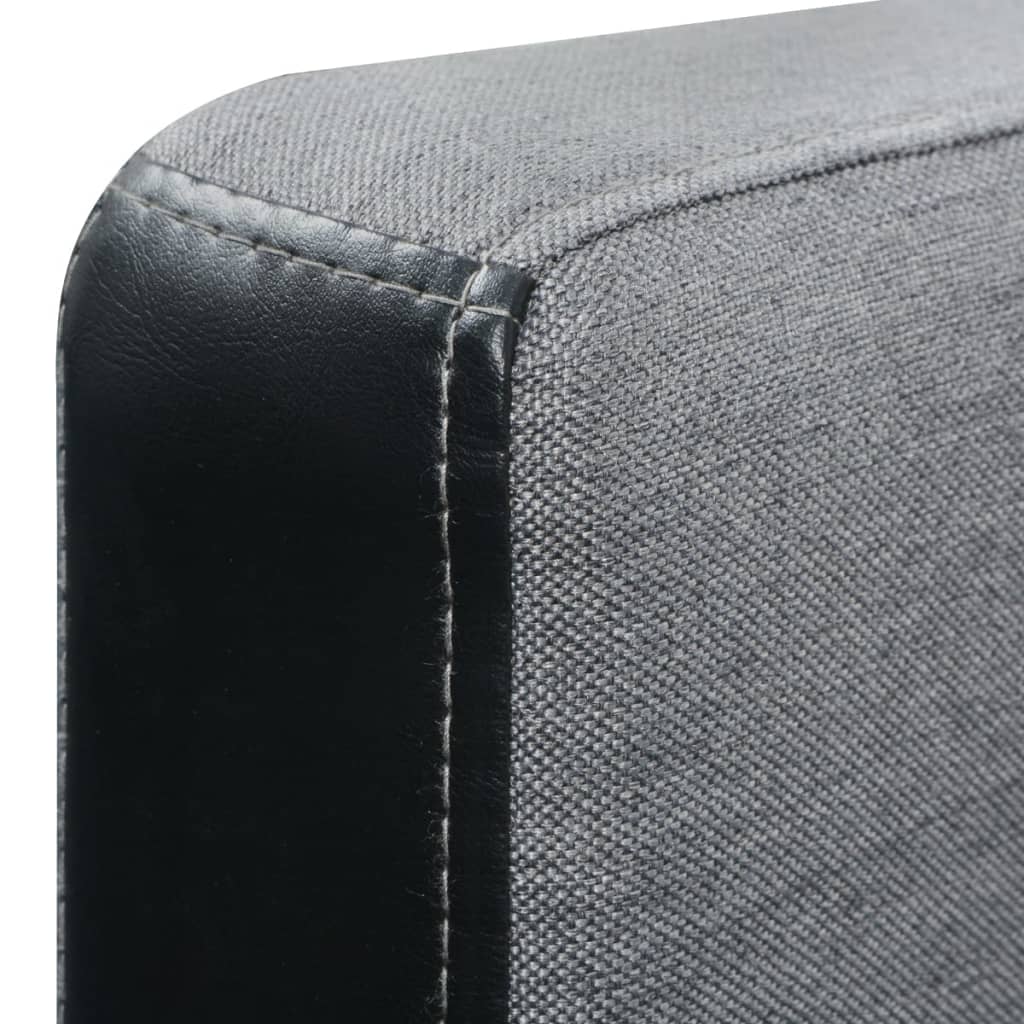 vidaXL Raztegljiv kavč L oblike blago črne in sive barve