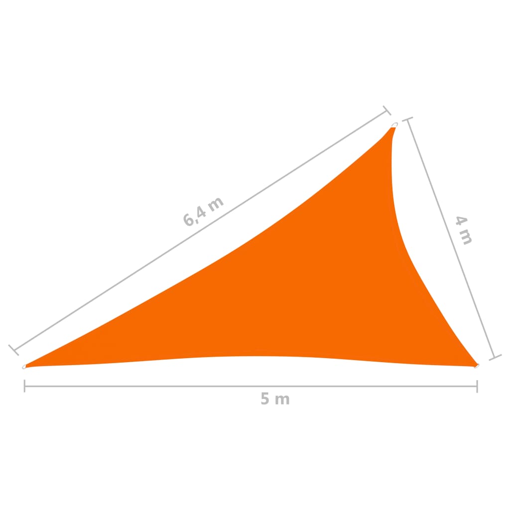 vidaXL Senčno jadro oksford blago trikotno 4x5x6,4 m oranžno