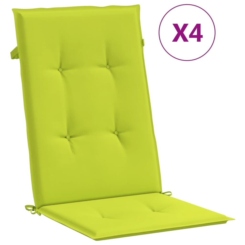 vidaXL Blazine za vrtne stole 4 kosi svetlo zelene 120x50x3 cm blago