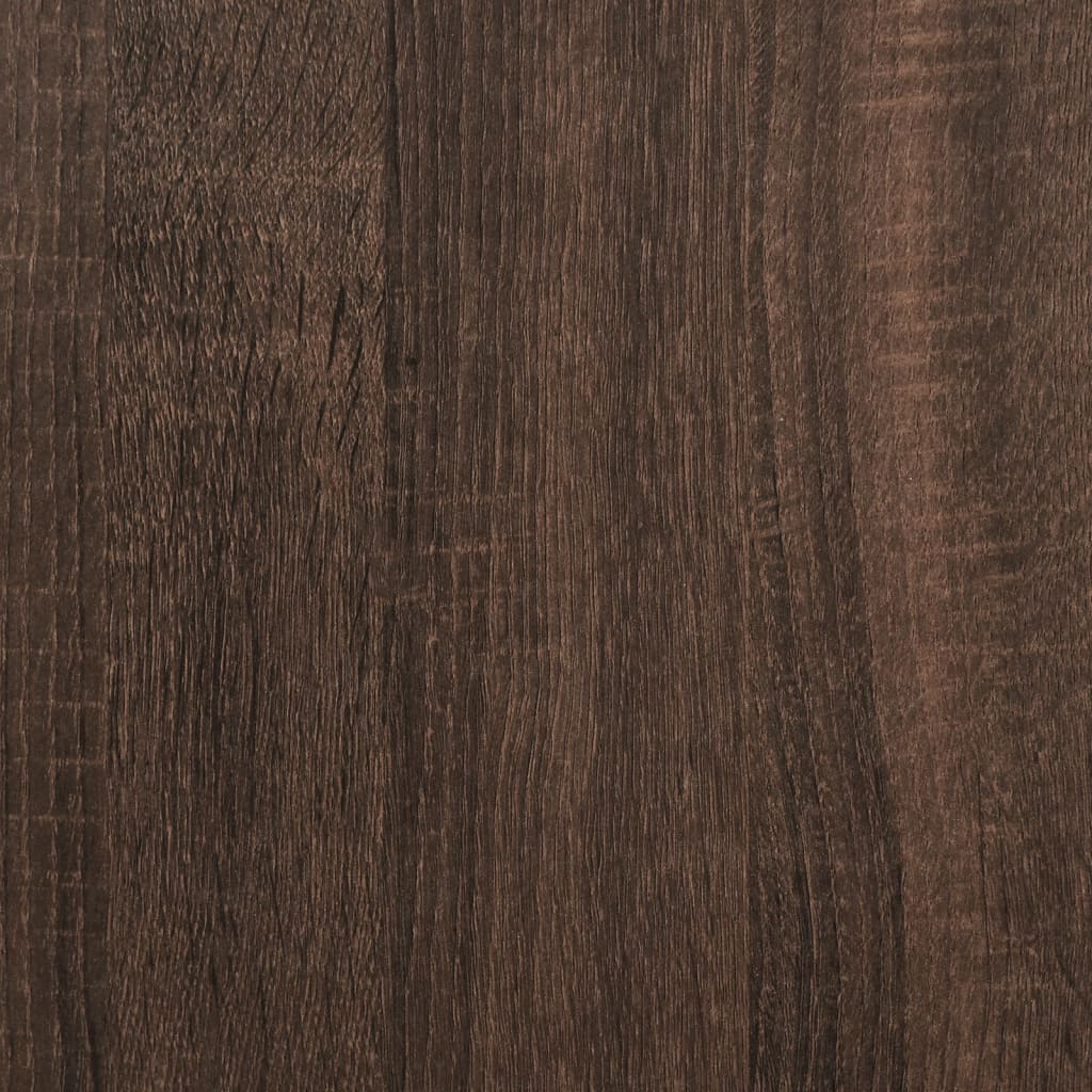 vidaXL Klubska mizica rjavi hrast 70x50x50 cm inženirski les in kovina