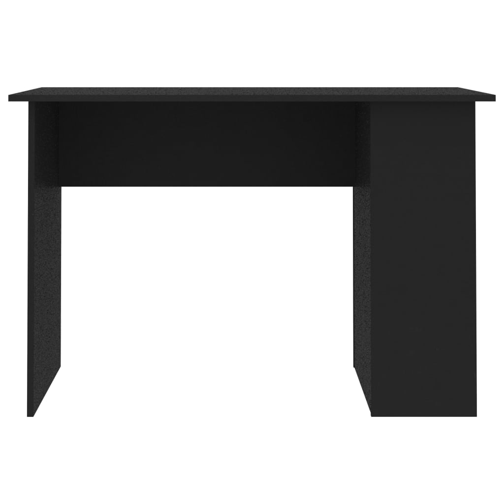 vidaXL Pisalna miza črna 110x60x73 cm iverna plošča