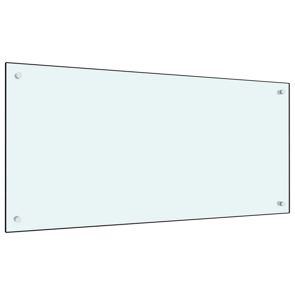 vidaXL Kuhinjska zaščitna obloga bela 100x50 cm kaljeno steklo