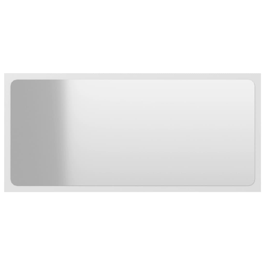 vidaXL Kopalniško ogledalo belo 80x1,5x37 cm iverna plošča