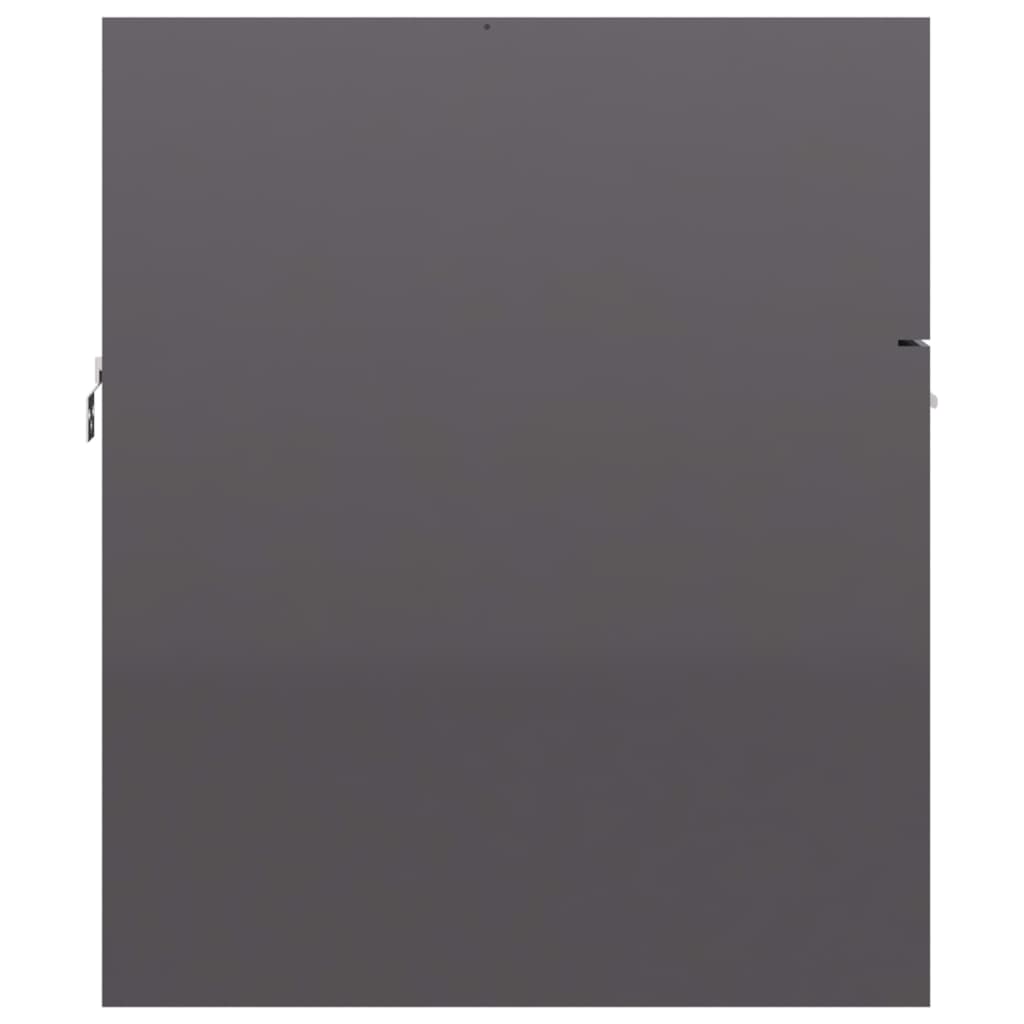 vidaXL Omarica za umivalnik visok sijaj siva 80x38,5x46 cm iverna pl.