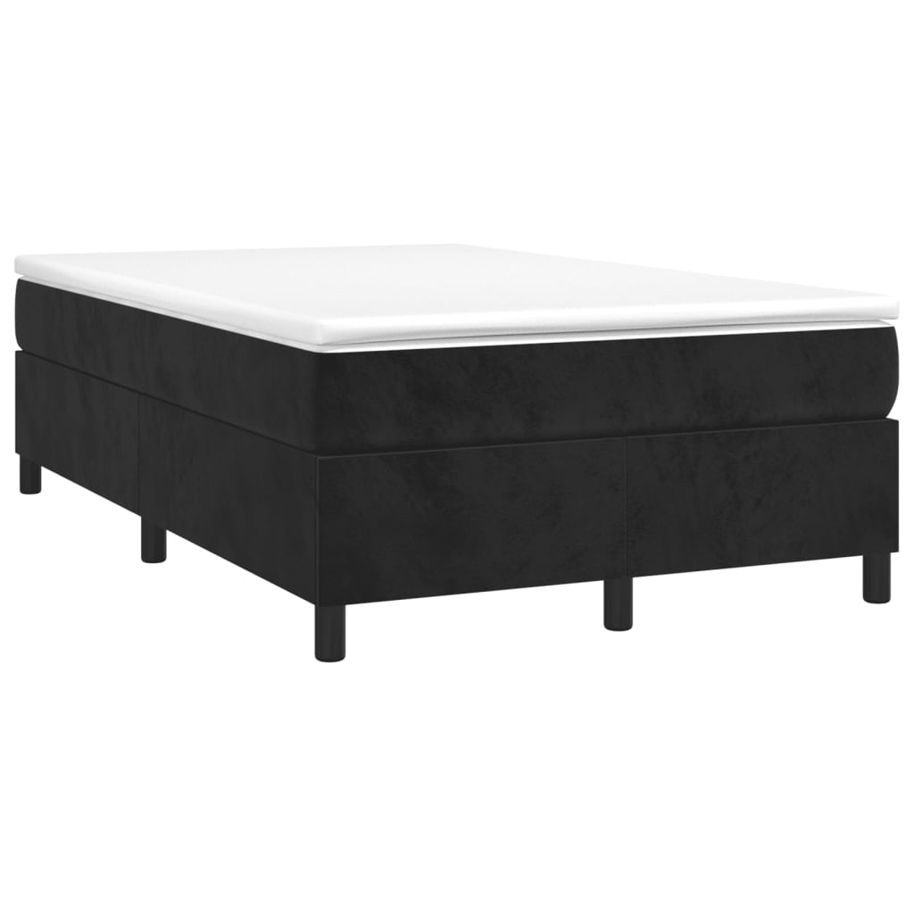 vidaXL Box spring postelja z vzmetnico črna 120x190 cm žamet