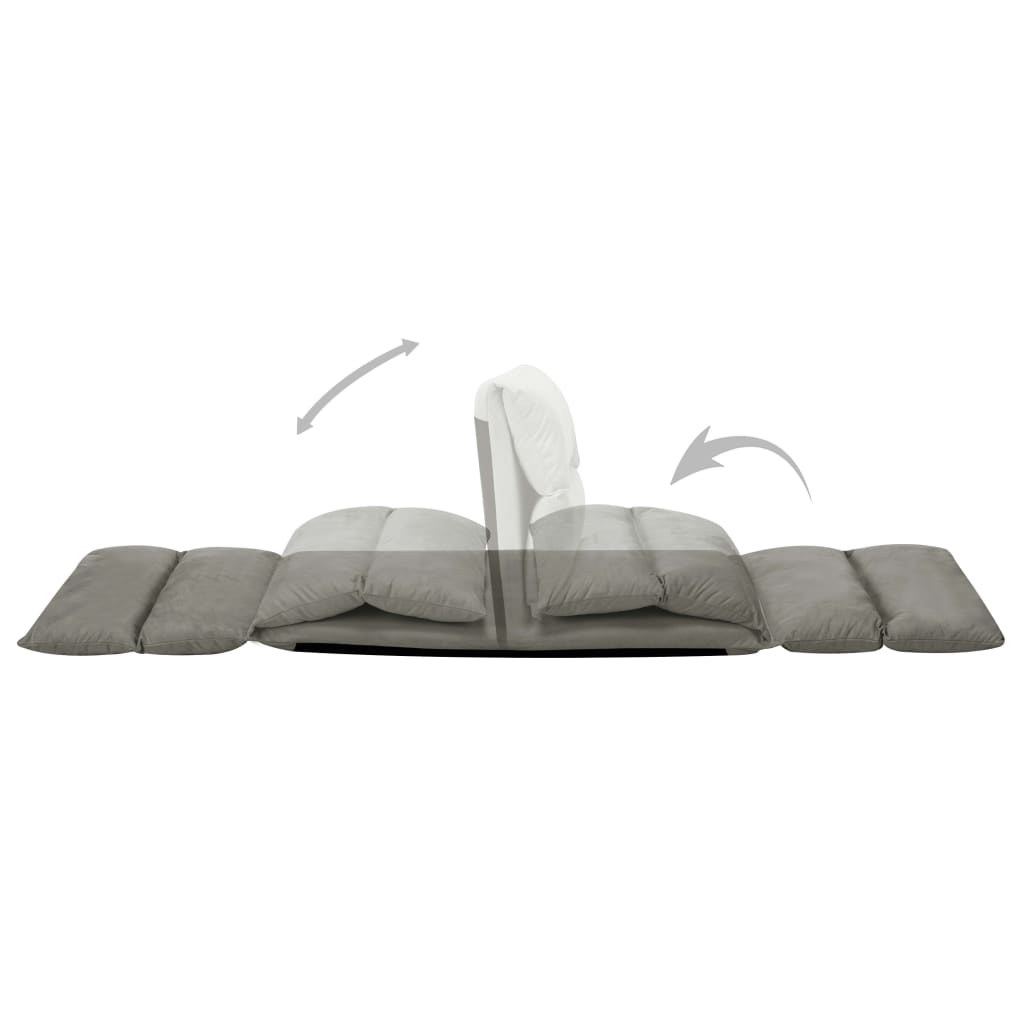 vidaXL Zložljiv stol / blazina temno siv iz mikro vlaken