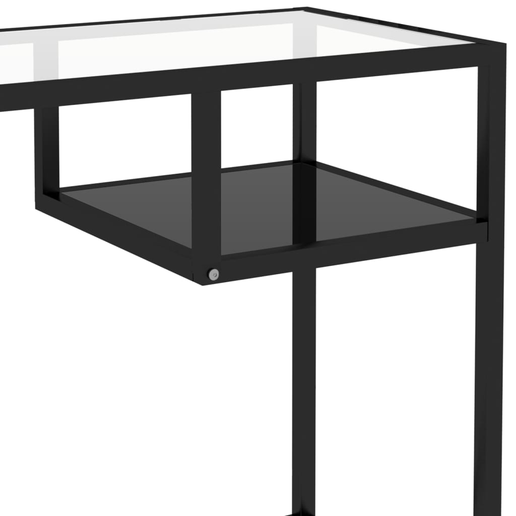 vidaXL Računalniška miza črna 100x36x74 cm steklo