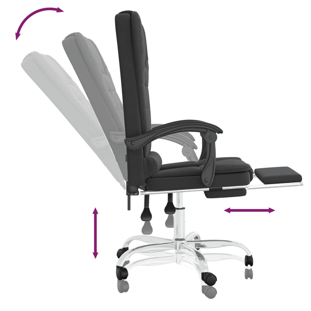 vidaXL Masažni pisarniški stol črno umetno usnje