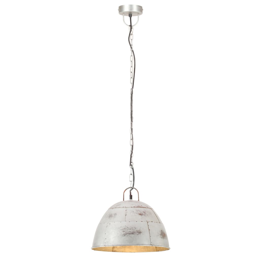 vidaXL Industrijska starinska viseča svetilka 25 W srebrna 31 cm E27