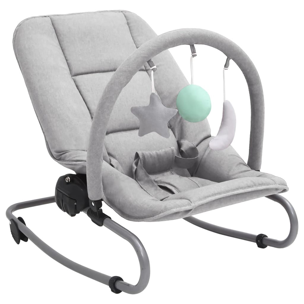 vidaXL Ležalnik za dojenčke svetlo siv jeklen