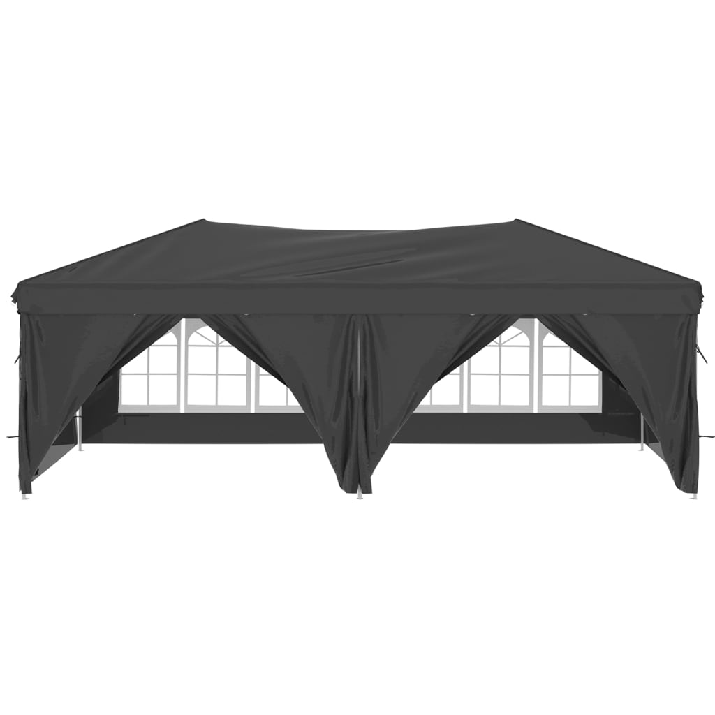vidaXL Zložljiv vrtni šotor s stranicami antracit 3x6 m