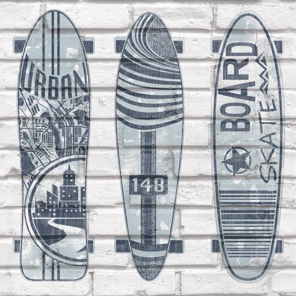 Noordwand Tapeta Urban Friends & Coffee Surfboards modra in bela