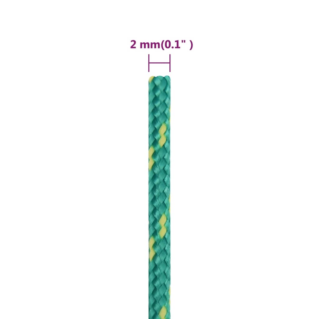 vidaXL Vrv za čoln zelena 2 mm 25 m polipropilen