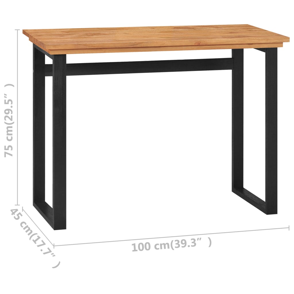 vidaXL Pisalna miza 100x45x75 cm trdna tikovina