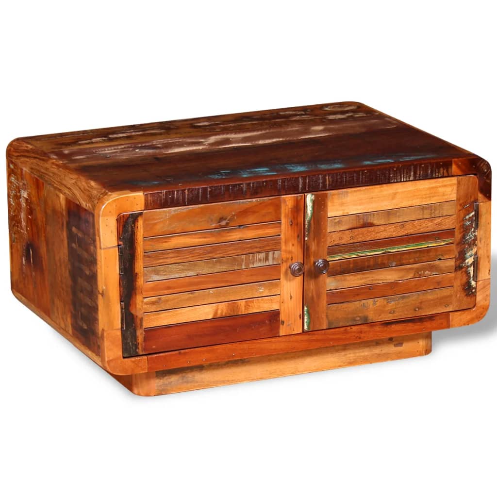 vidaXL Klubska mizica iz trdnega predelanega lesa 80x50x40 cm