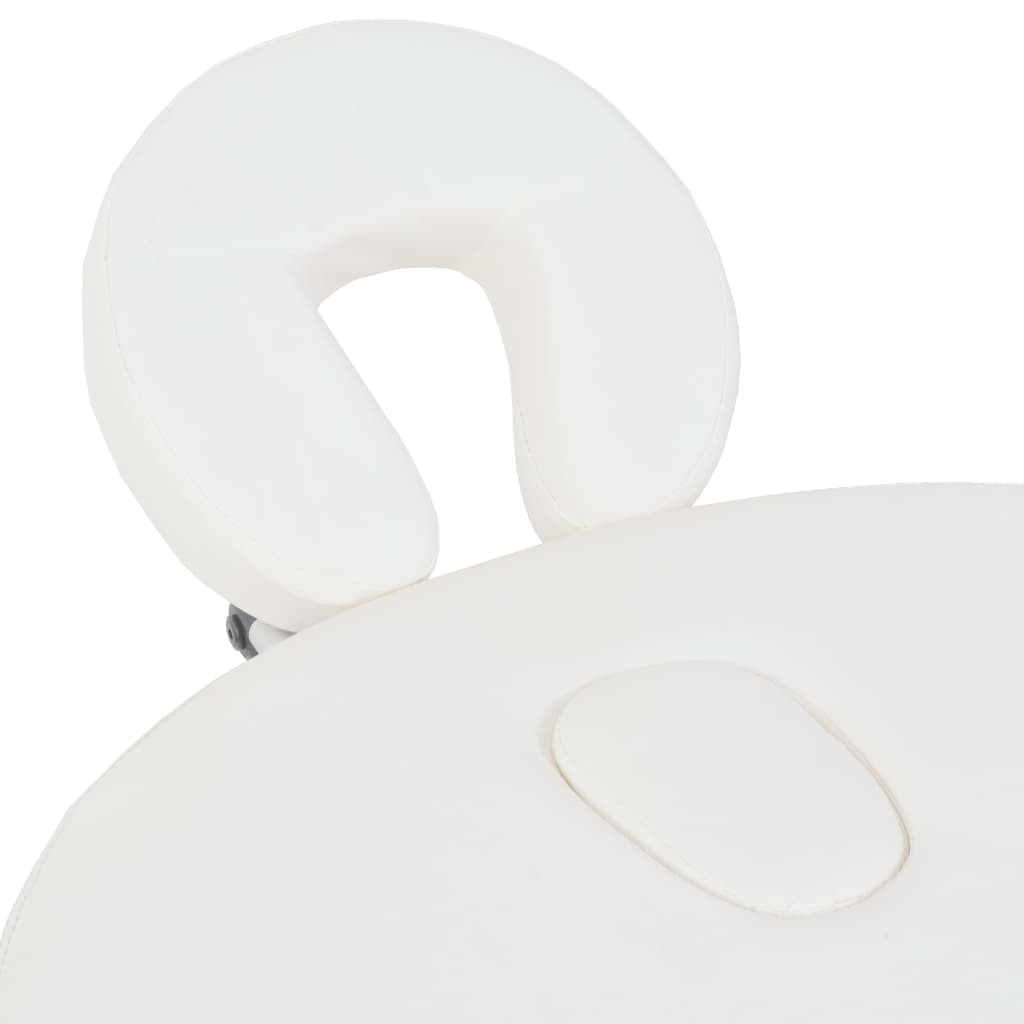 vidaXL Zložljiva masažna miza debeline 4 cm z 2 blazinama ovalna bela