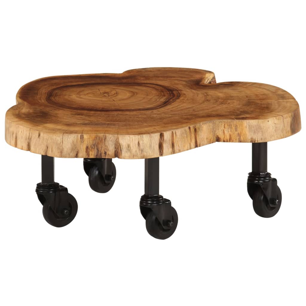vidaXL Klubska mizica iz trdnega akacijevega lesa 60x55x25 cm