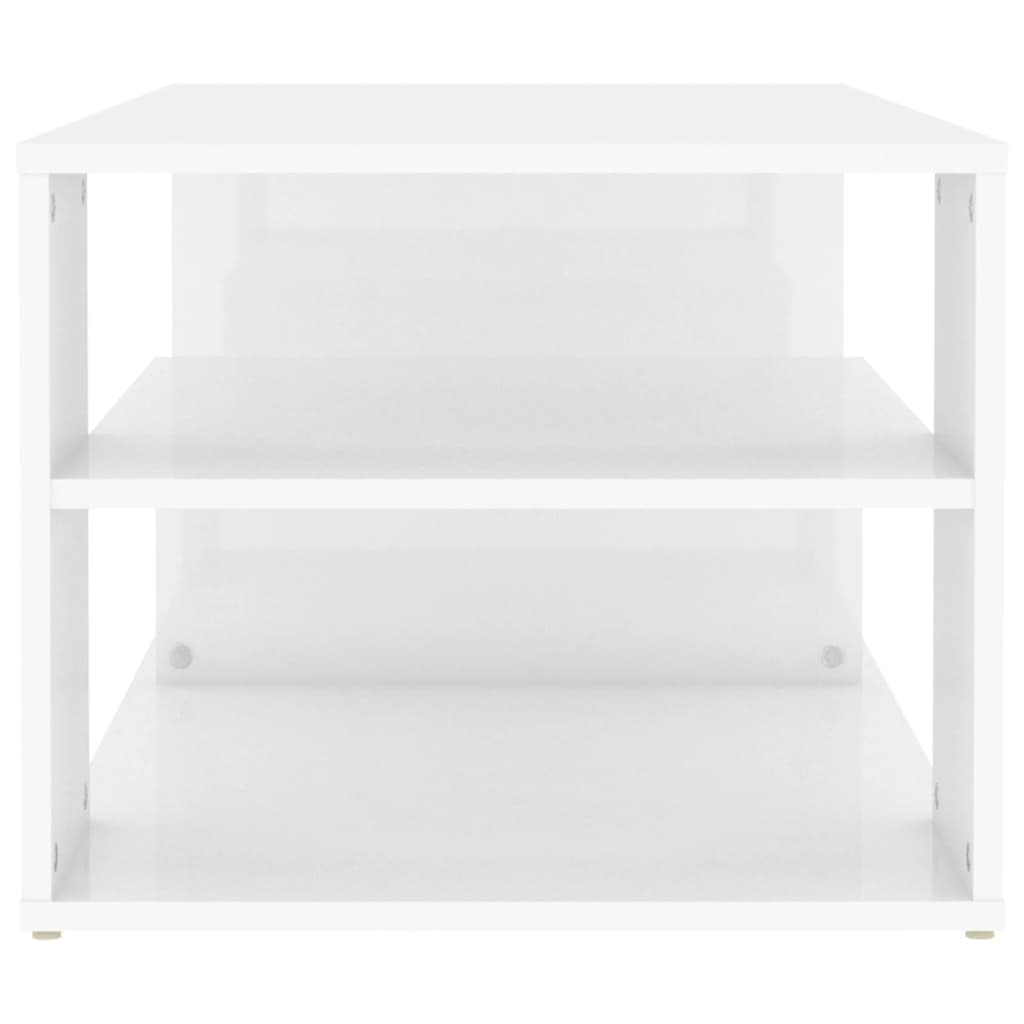 vidaXL Klubska mizica visok sijaj bela 100x50x40 cm iverna plošča
