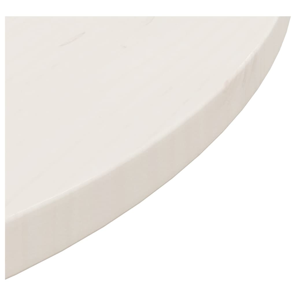vidaXL Mizna plošča bela Ø60x2,5 cm trdna borovina