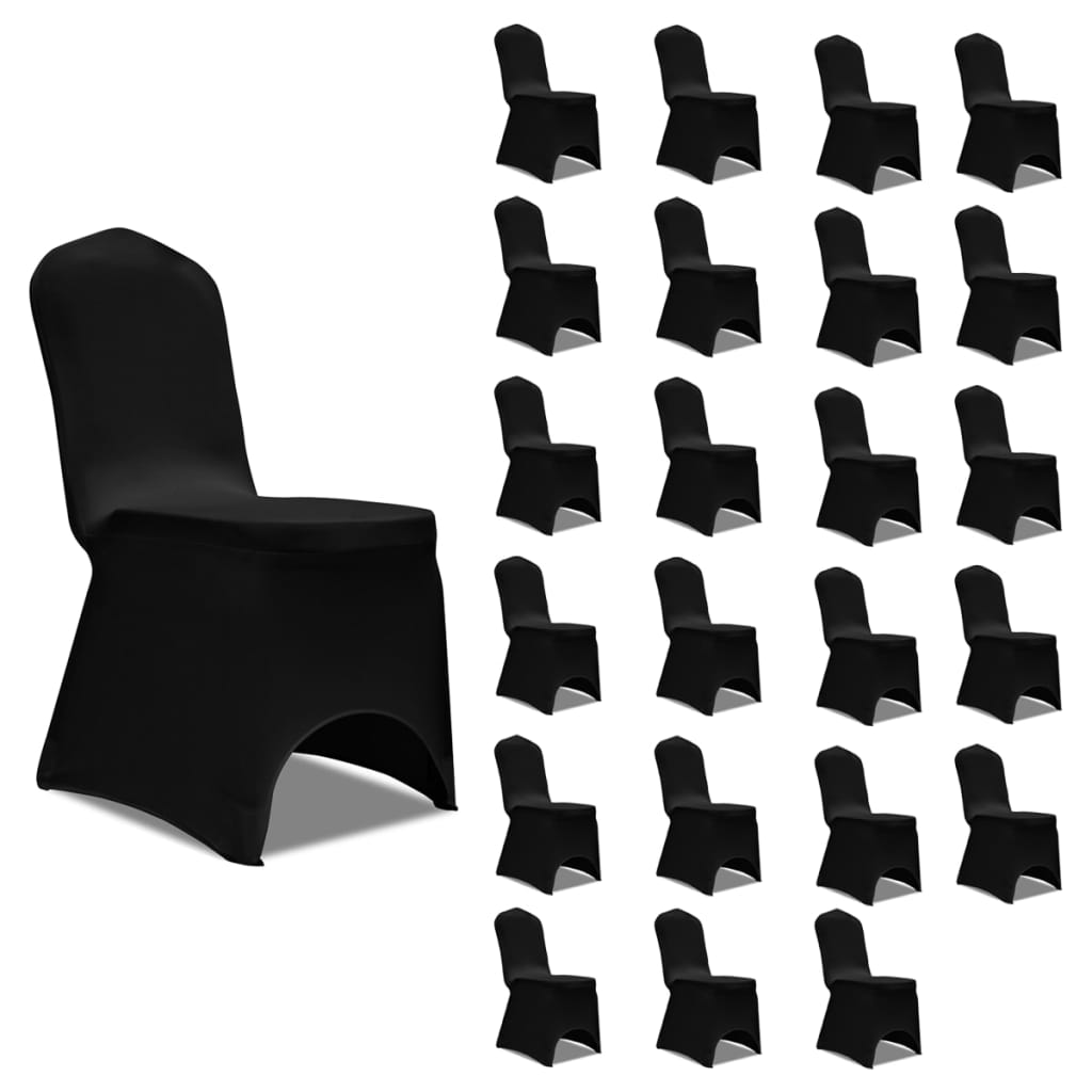 vidaXL Prevleka za stol raztegljiva črna 24 kosov
