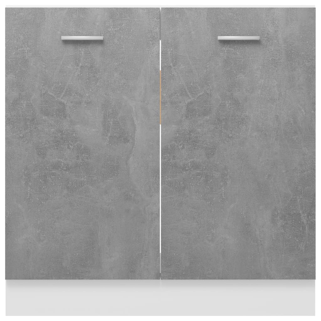 vidaXL Spodnja omarica za umivalnik betonsko siva 80x46x81,5 cm