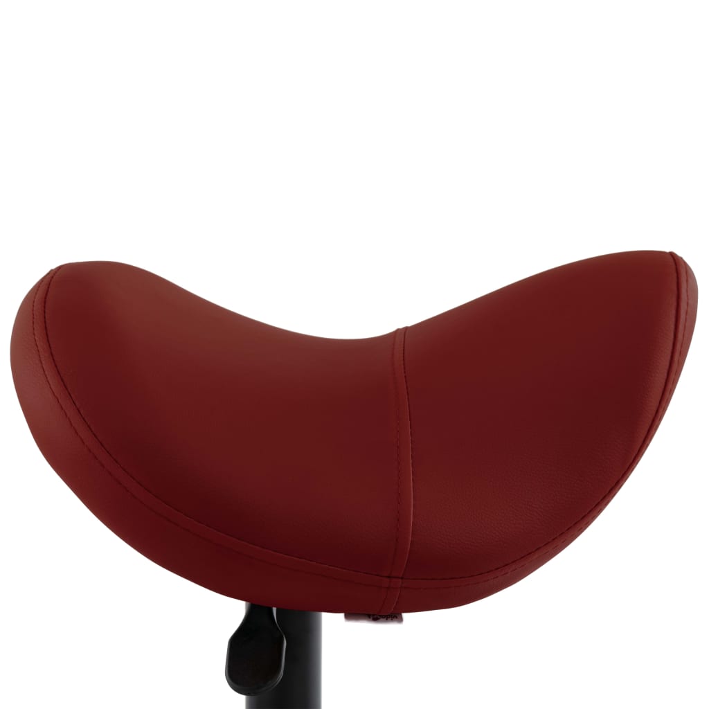 vidaXL Delovni stolček vinsko rdeče umetno usnje