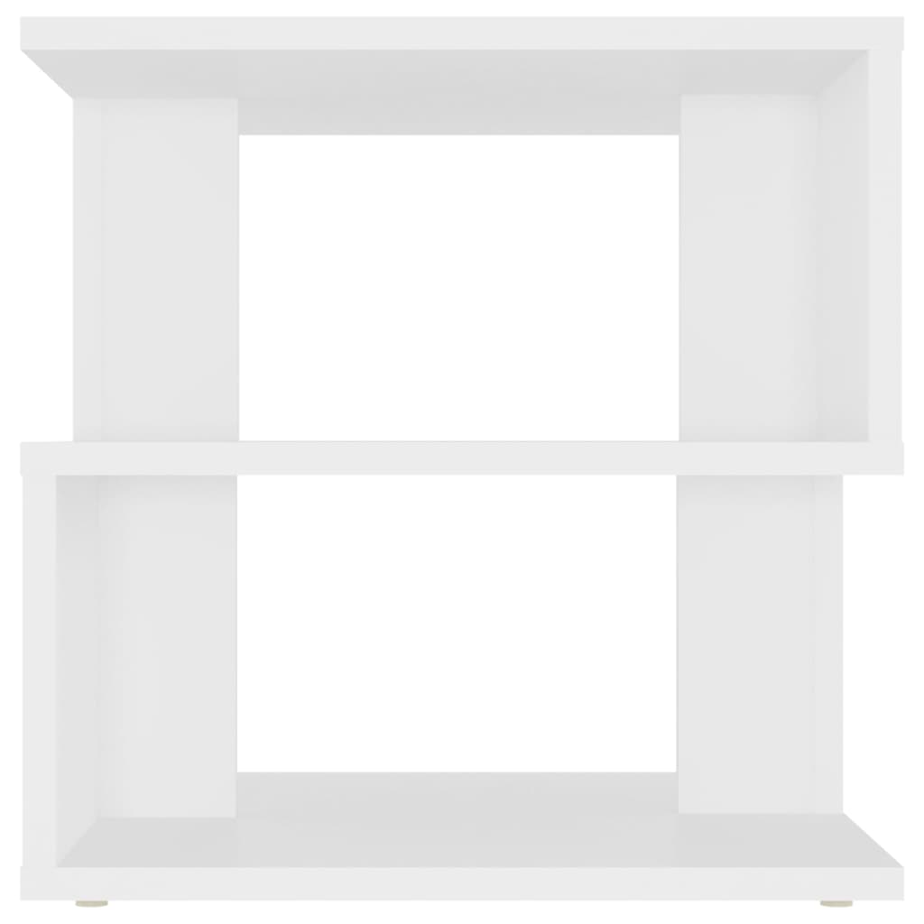 vidaXL Stranska mizica bela 40x40x40 cm iverna plošča
